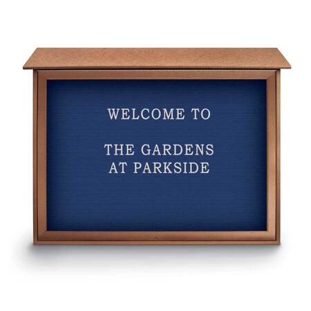 United Visual Products Indoor Enclosed Combo Board, 42"x32", White Frame/Blue & Amethyst UVCB4232W-BLUE-AMETHY